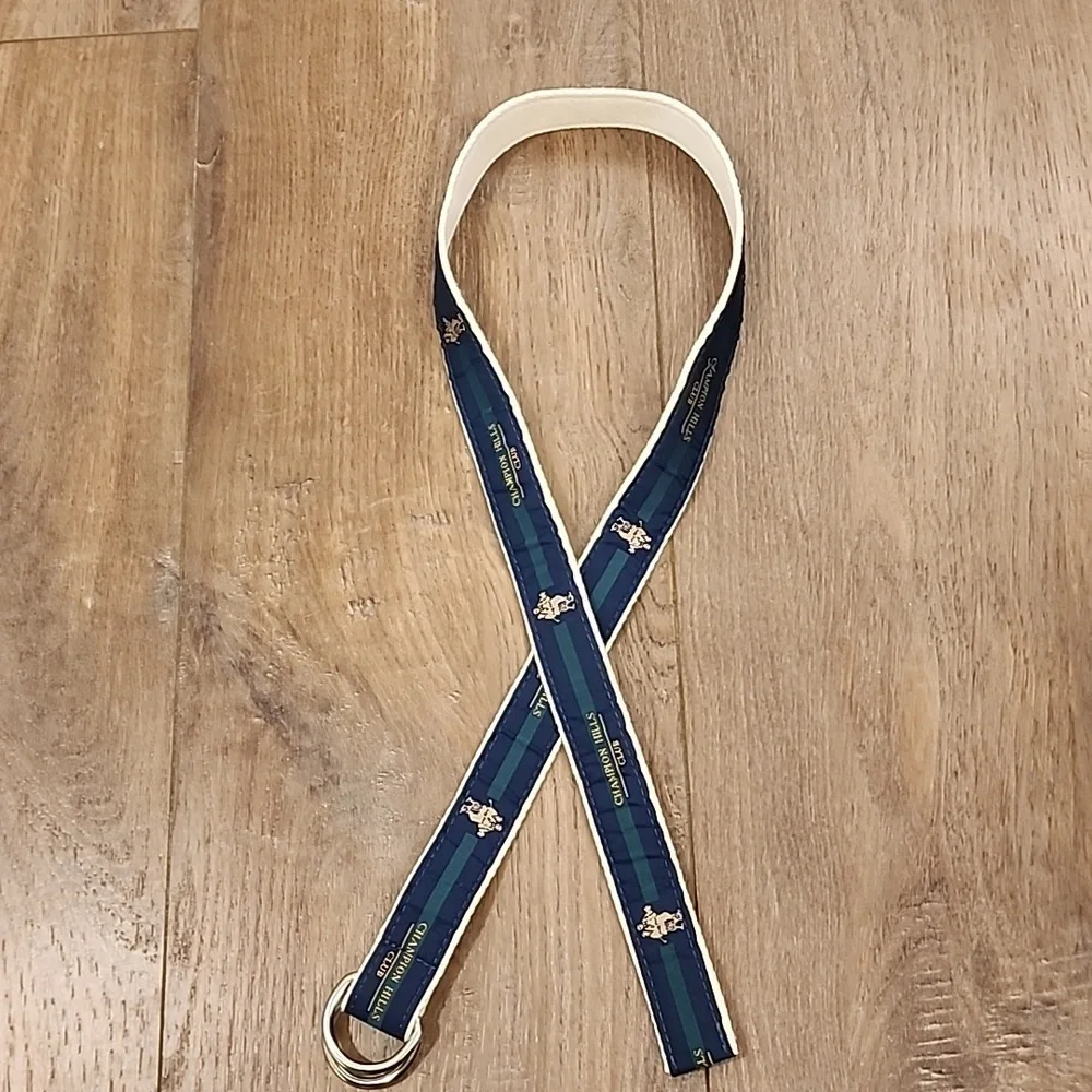 Vintage YRI Ribbon Belt Champion Hills Club Golf Country Club Preppy size Medium
